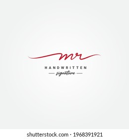 Initial Letter MR Logo - Hand Drawn Signature Logo