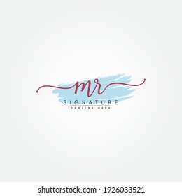 Initial Letter MR Logo - Handwritten Signature Logo