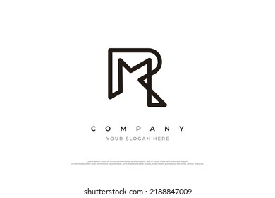 Initial Letter MR Logo or RM Logo Design Vector