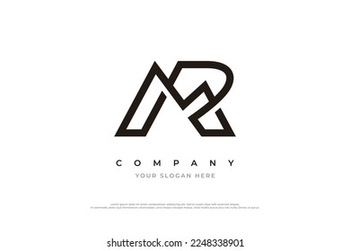 Initial Letter MR Logo or RM Logo Design Vector