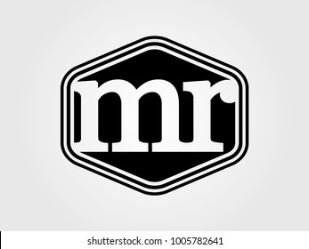 Initial letter mr lowercase logo minimalist black