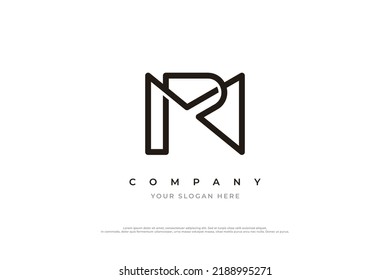 Initial Letter MR or RM Logo Design Vector