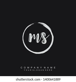 Initial letter MS beautiful handwriting logo vector template