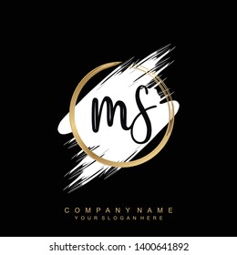 Initial letter MS beautiful handwriting logo vector template
