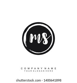 Initial letter MS beautiful handwriting logo vector template