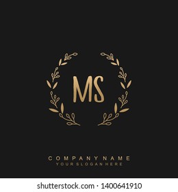 Initial letter MS beautiful handwriting logo vector template