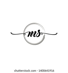 Initial letter MS beautiful handwriting logo vector template
