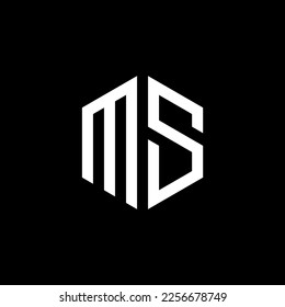 Initial letter MS hexagon logo vector