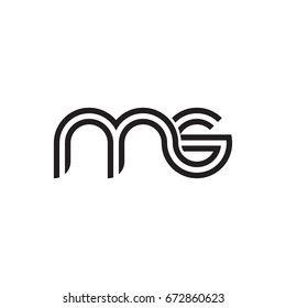 Initial letter ms, linked outline rounded lowercase, monogram black