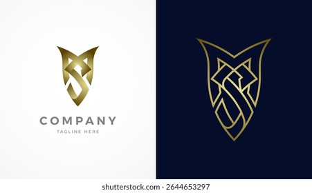 Initial Letter MS Logo Design, stylish and luxury letter MS with two style design and color, usable for brand and company logos, vector illustration