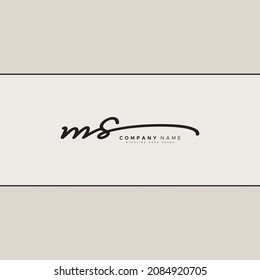 Logotipo de la letra inicial MS - logotipo con el estilo de firma dibujado a mano