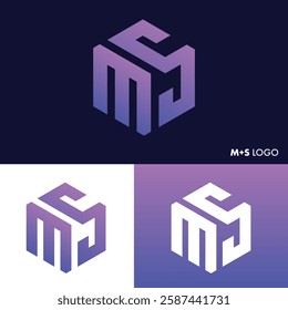 Initial Letter MS Logo or SM Logo Design Vector Template