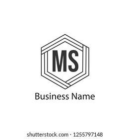 Initial Letter MS Logo Template Design