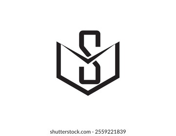Initial Letter MS or SM Logo or Icon Design Vector Image Template