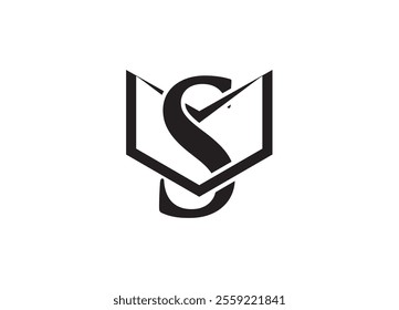 Initial Letter MS or SM Logo or Icon Design Vector Image Template