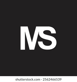 Initial letter MS or SM logo design logotype concept with serif font and elegant style monogram and personal or business use vector illustration.