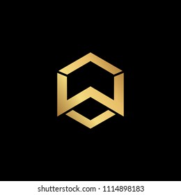 Initial letter MS SM minimalist art monogram shape logo, gold color on black background