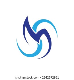 initial letter MS swoosh logo vector