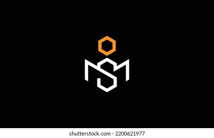 Logo de la carta inicial MSI. Logotipo vectorial mínimo