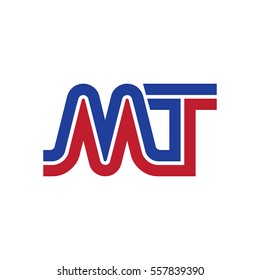 Initial Letter MT Linked Design Logo
