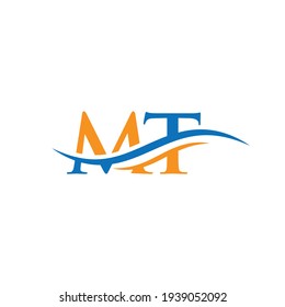 Initial Letter MT Linked Logo for business and company identity. Modern Letter MT Logo Vector Template with modern trendy