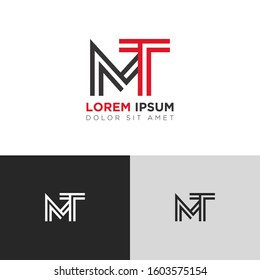Initial Letter MT linked uppercase overlap modern logo design template. Suitable for business, consulting group company