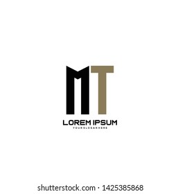 Initial letter MT minimalist art logo vector
