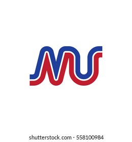 Initial Letter MU Linked Design Logo