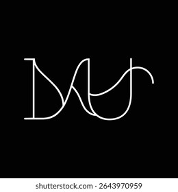 Design do logotipo da letra MU inicial 