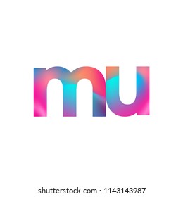 Initial Letter MU Logo Lowercase colorful design, Modern and Simple Logo Design.
