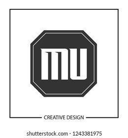 Initial Letter MU Logo Template Design
