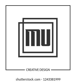 Initial Letter MU Logo Template Design