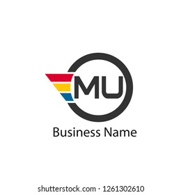 Initial Letter MU Logo Template