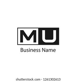 Initial Letter MU Logo Template