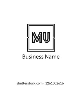 Initial Letter MU Logo Template