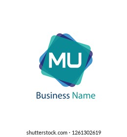 Initial Letter MU Logo Template