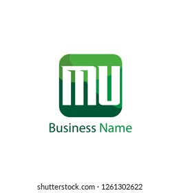 Initial Letter MU Logo Template