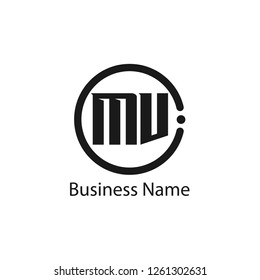 Initial Letter MU Logo Template