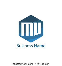 Initial Letter MU Logo Template