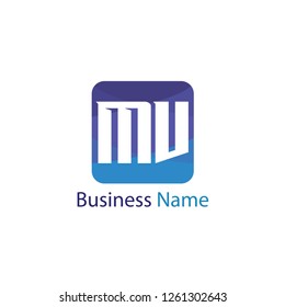 Initial Letter MU Logo Template