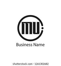 Initial Letter MU Logo Template