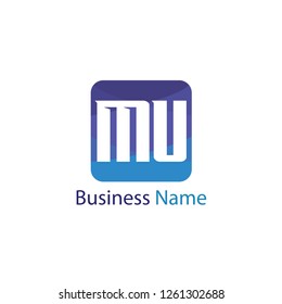 Initial Letter MU Logo Template