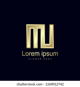Initial Letter MU Logo Template Vector Design