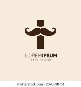 Initial Letter I Mustache Logo Design Vector Icon Graphic Emblem Illustration