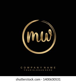 Initial letter MV beautiful handwriting logo vector template