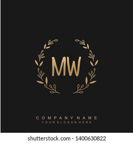 Initial letter MV beautiful handwriting logo vector template