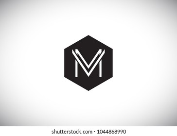 Initial Letter MV Hexagonal vector Logo
