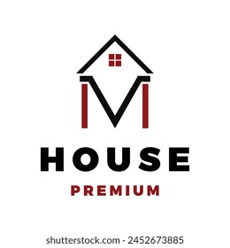 Initial Letter MV House Icon Vector Logo Template Illustration Design