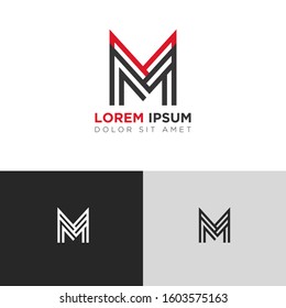 Initial Letter MV linked uppercase overlap modern logo design template. Suitable for business, consulting group company