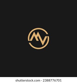 Logo MV de la carta inicial Logotipo de negocios mínimo,